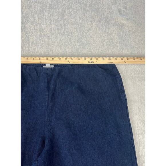 Pure Jill J Jill Indigo Pull-On Linen Pants sz XL NWT resort wear natural fiber - Picture 3 of 7
